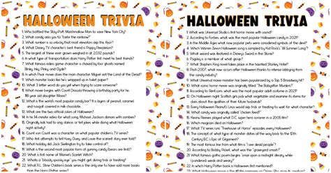 75 Fun Halloween Trivia Questions And Answers Printable Play Party Plan