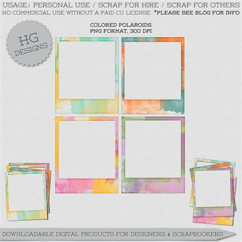 Freebie Colored Polaroids Hg Designs