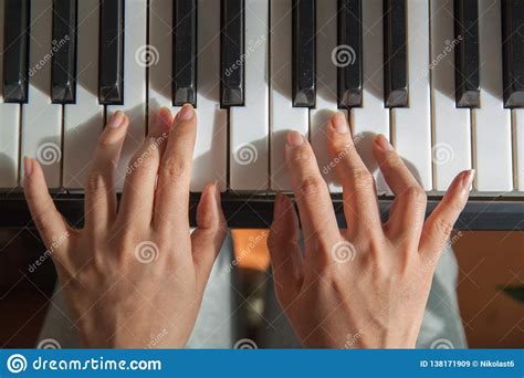 Girl Is Playing The Grand Piano Stock Image Image Of