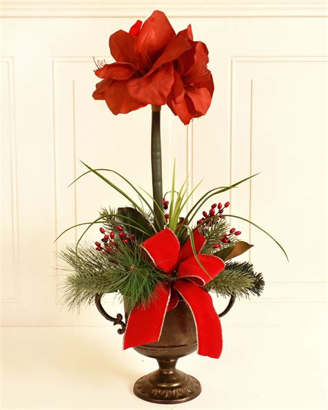 Our Elegantly Styled Red Amaryllis Arrangement Is A Perfect Size To