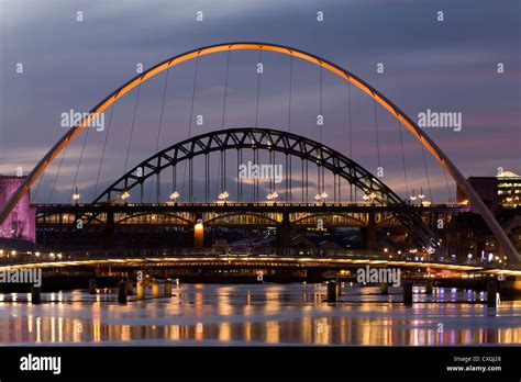 The Iconic Bridges Over The River Tyne Link Newcastle Upon Tyne To