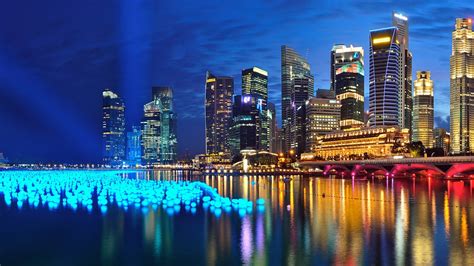 Singapore City At Night Wallpaper Hd City K Wallpapers Images And Background Wallpapers Den