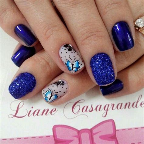 Pin By Diana Camacho L On Uñas Decoradas Butterfly Nail Art Blue