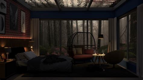 Cozy Bedroom In The Rainy Forest 8 Hours Rain On Window Rain Sounds