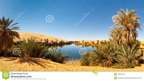 Umm Al Ma Lake Desert Oasis Sahara Libya Stock Image Image Of