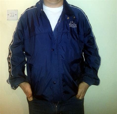 kappa nylon rain jacket unlined dawson front zipped shiny sports