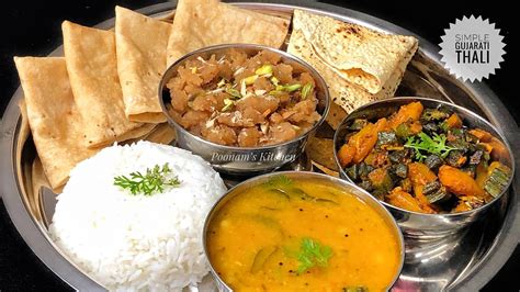 simple gujarati thali in 30 minutes bhindi sabzi gujarati dal roti aata shira recipe