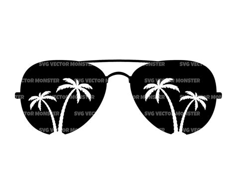 Palm Tree Sunglasses Svg Aviator Sunglasses Svg Vector Cut Etsy