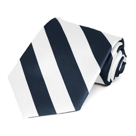 Navy Blue And White Striped Ties Shop At Tiemart Tiemart Inc