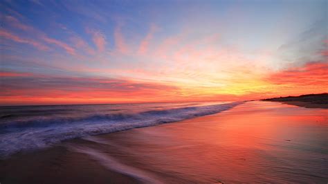 Earth Beach Horizon Sunset Hd Wallpaper Peakpx