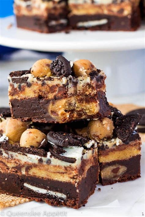 Oreo Cookie Dough Brownies ~ Recipe Queenslee Appétit Recipe