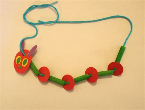 Very Hungry Caterpillar Necklace Craft For Kids Hungry Caterpillar