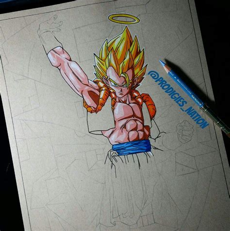 Download and print these dragon ball z drawing pictures coloring pages for free. Drawing of Gogeta - Color Pencils | DragonBallZ Amino