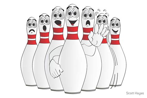 Cartoon Worried Bowling Pins By Scott Hayes Redbubble