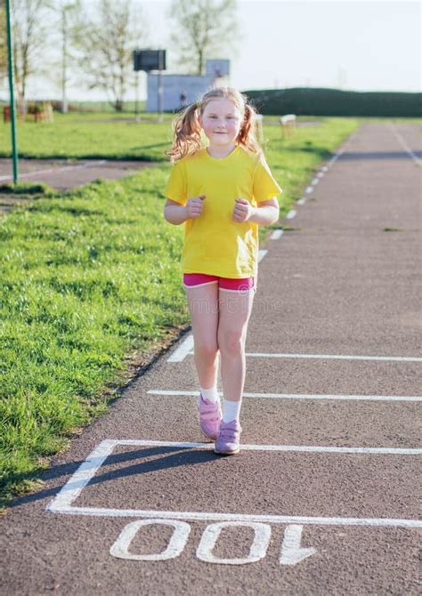 Girl Running On Track Stock Photo Image Of Child Youth 35122442