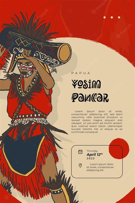 Premium Vector Papuanese Yosim Pancar Dancer Indonesian Culture Hand