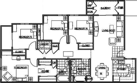 Four Bedroom Floor Plans Designs Floorplans Home Plans And Blueprints