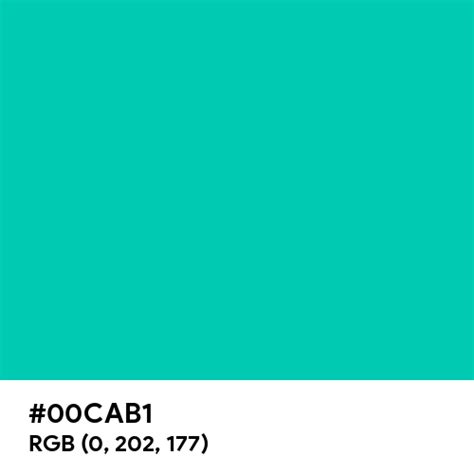 Neon Teal Color Hex Code Is 00cab1