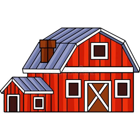 Farmhouse Stock Cartoon Colored Clipart Stock Vector Illustration Of