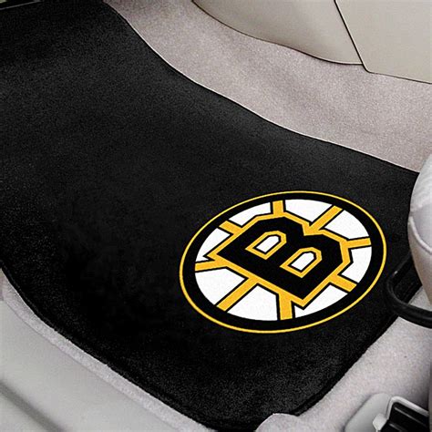 Fanmats Boston Bruins 1st Row Black Embroidered Floor Mats W Spoked B
