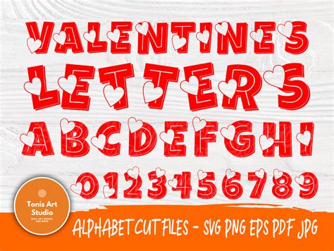 Heart Font Svg Valentines Alphabet Svg Cut Files Etsy
