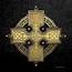 Ancient Gold Celtic Knot Cross Over Black Velvet Digital Art By Serge 