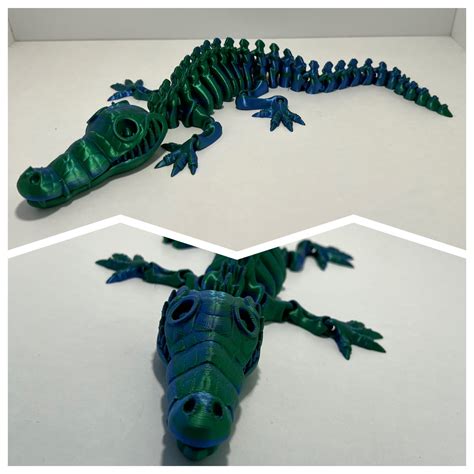 3d Printable Cute Flexi Print In Place Crocodile By Flexi Factory