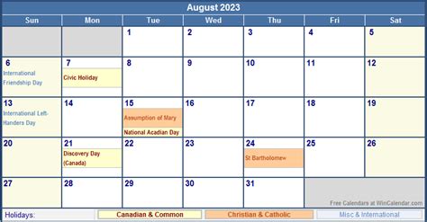2023 Canada Calendar With Holidays 2023 Canada Calendar With Holidays