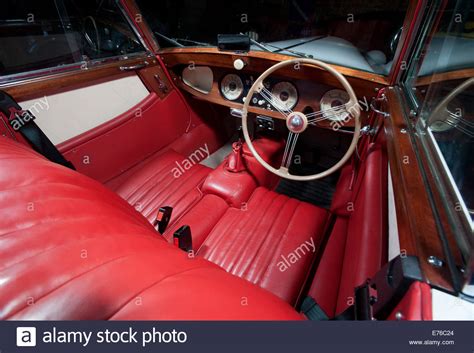 Morgan Plus 4 Classic British Sports Car Interior Stock
