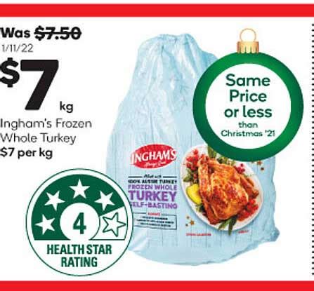 Ingham S Frozen Whole Turkey Offer At Woolworths