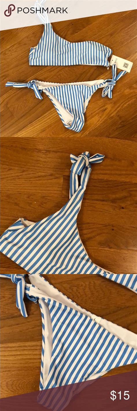 Blue And White Stripe Bikini From Zaful Striped Bikini Bikinis Blue