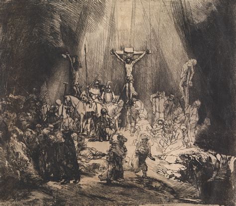 Christ Crucified Between The Two Thieves The Three Crosses Rembrandt