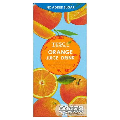 Tesco No Added Sugar Orange Juice Drink 1l Tesco Groceries