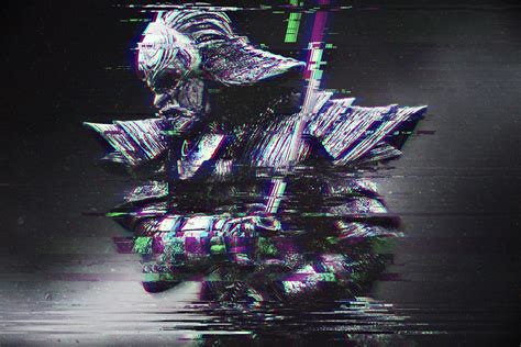 Glitch Art Abstract Distortion Rgb Samurai Katana Wallpapers Hd