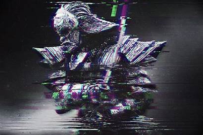 Glitch Samurai Rgb Wallpapers Abstract Katana Distortion