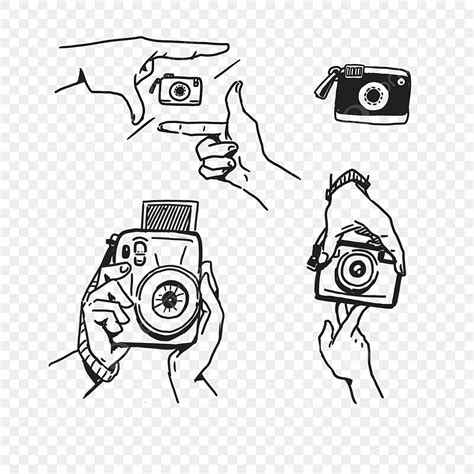 Hand Holding Camera Camera Drawing Camera Sketch Polaroid Png