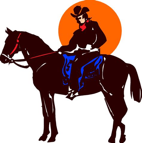 Cowboy On Horse Cartoon