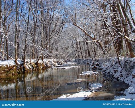 Winter River Stock Photo Image Of Scene Scenics Background 35056396