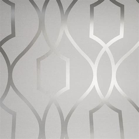 Wm4199501 Wallpaper White Gray Silver Geometric Trellis Metallic 3d