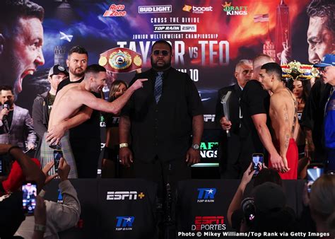 Josh Taylor And Teofimo Lopez Weigh In Taylor 1398 Lopez 140 Nba