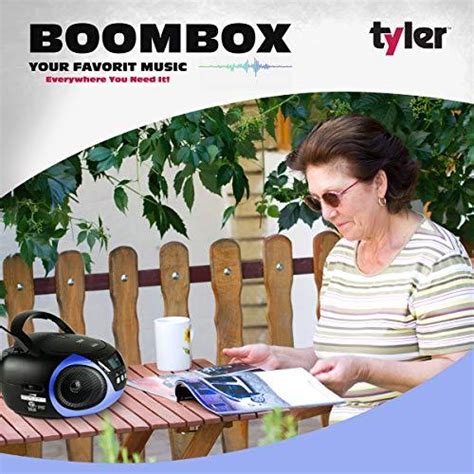 Tyler Tau101 Bl Portable Sport Stereo Cd Player Single Disc Speakers