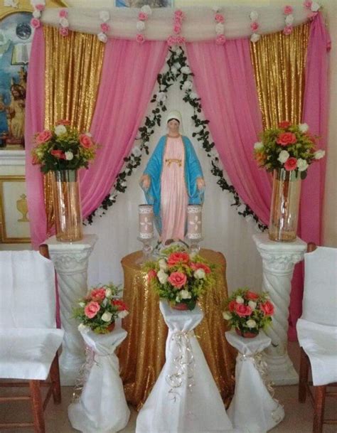 Decoración a la virgen María Altares para novenarios Decoraciones de