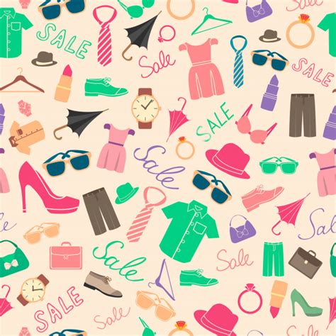 Fashion And Clothes Accessories Seamless Pattern Free Vector