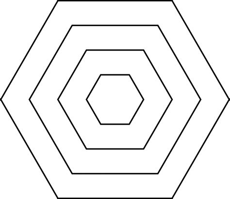 4 Concentric Hexagons Clipart Etc