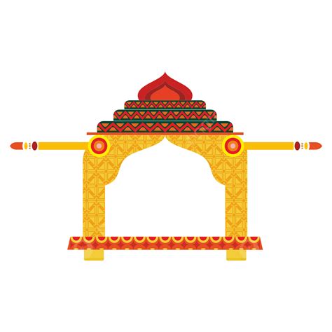 Indian Wedding Symbol Bride Doli Vector Illustration Indian Palki