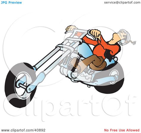 Clipart Illustration Of A Biker Dudes Head Falling Back While Riding A