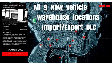 Gta Online All 9 Vehicle Warehouse Locations Importexport Dlc Update