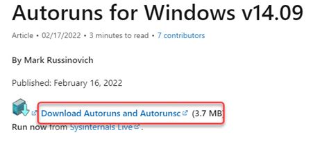 Download Autoruns From Windows Mos Tech Tips