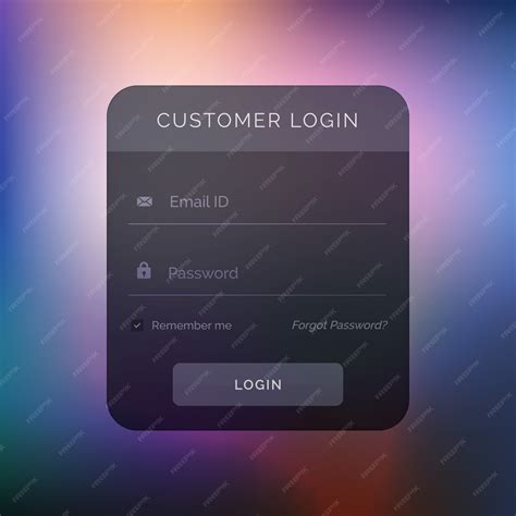 Free Vector Black Login Template On A Blurry Background