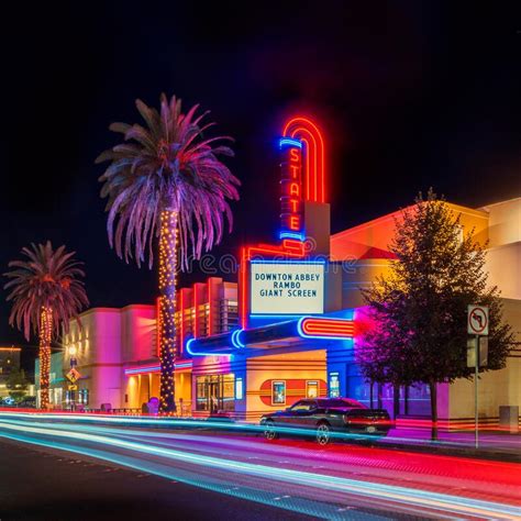 State Theatre In Woodland California Usa At Night Editorial Photography